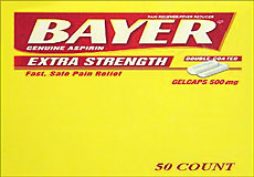 Bayer Extra Strength 50 Packets Of 2 Gelcaps 