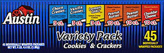 Austin Variety Pack Cookies & Crackers 45CT 