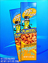 PLANTERS HONEY ROASTED CASHEWS 18/1.5OZ TUBES 