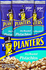PLANTERS .99 DRY ROASTED PISTACHIOS 12/1.75OZ BAGS 