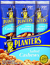 PLANTERS SALTED CASHEWS 18/1.5OZ TUBES 
