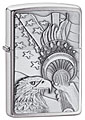 ZIPPO SOMETHING PATRIOTIC - BRUSHED CHROME 