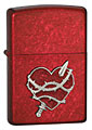 ZIPPO HEART ATTACK EMBLEM - CANDY APPLE RED 