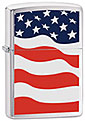 ZIPPO AMERICAN FLAG - BRUSHED CHROME 
