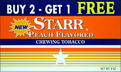 STARR PEACH FLAVORED CHEWING TOBACCO 12 COUNT PROMO 