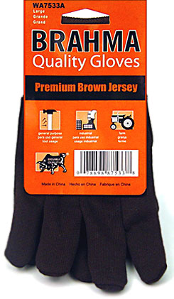 Brahma Brown Jersey Gloves 
