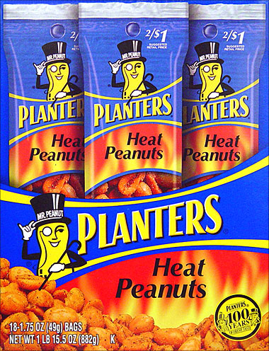 PLANTERS HEAT PEANUTS 18/1.75OZ TUBES 