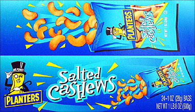 PLANTERS SALTED CASHEWS 24CT BOX 