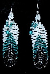 Black & Teal Feather Earings 